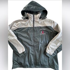 Outer Banks Barrier Islands Windbreaker Jacket Beige & Olive Green Coat Size XL